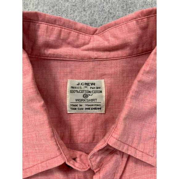 J Crew Cotton Button Down Work Shirt (Men's Medium)‎ Faded Red/Pink - Picture 3 of 11